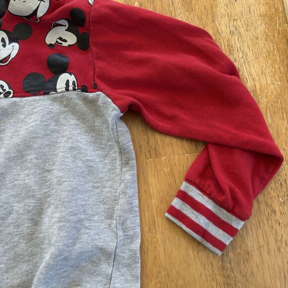 Kids Disney Mickey Mouse Hoodie Size‎ 7/8 Red Grey Comfy Outdoors Theme Park Fun - Picture 6 of 14
